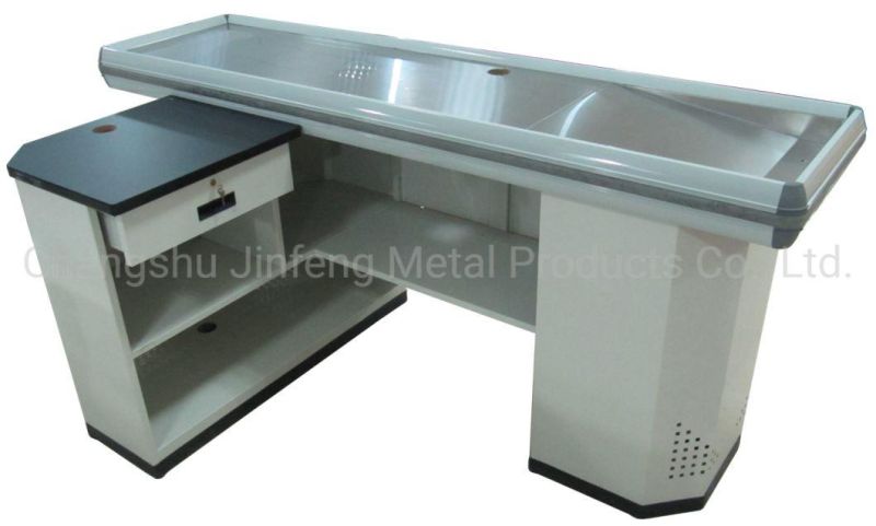 Supermarket Checkout Counter Store Fixture Metal Cashier Table