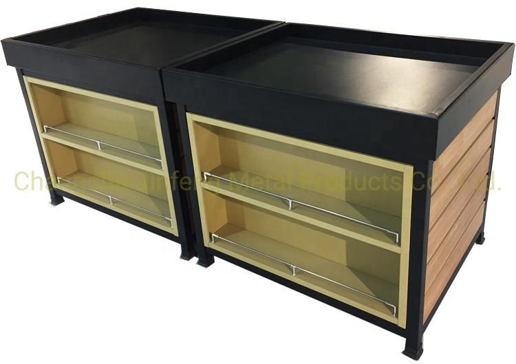 Supermarket Equipment Wooden Display Rack for Fruits and Vegetables