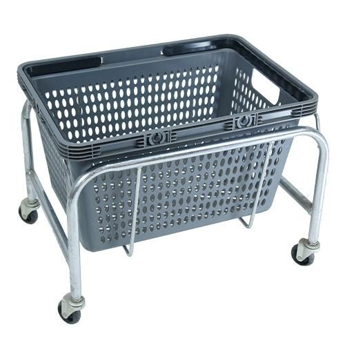 Stacking Basket Stand Shopping Basket Holder with Wheels for Supermarket