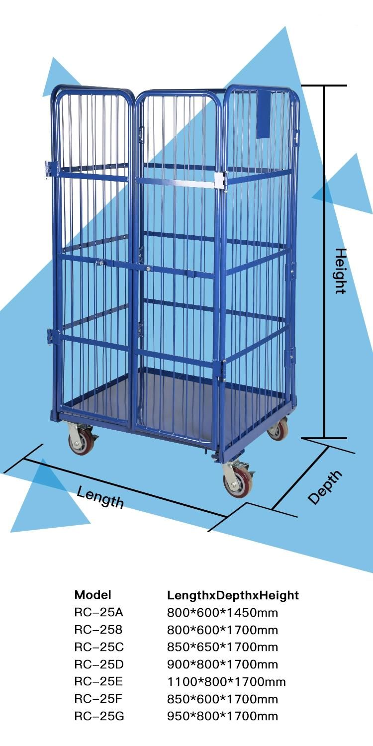 4-Side Rolling Cage Laundry Container