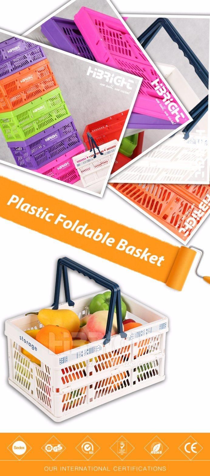 Fruit Vegetables Storage Crate Plastic Folding Basket