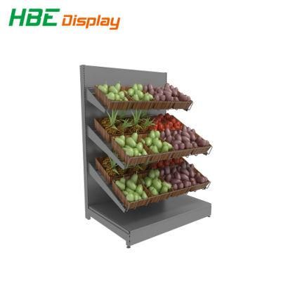 New PP Supermarket Fruit and Vegetable Display Rack