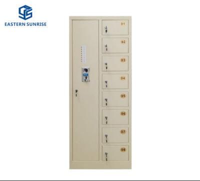 Supermarket Public Bath Storage Locker 8 Door Steel Furniture Locker