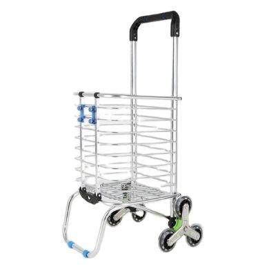 Supermarket Personal Aluminum Foldable Shopping Trolley Vegetable Cart for Home