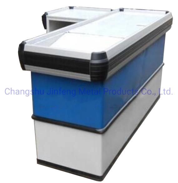 Supermarket Checkout Counter Convenience Store Metal Cashier Desk Jf-Cc-032