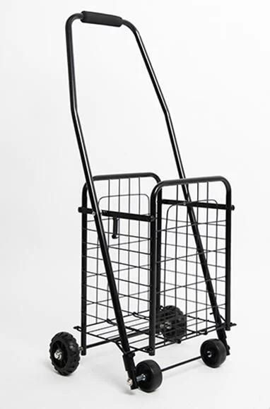 China Wholesale Folding Small Shopping Metal Cart for Groceries with Four Wheels