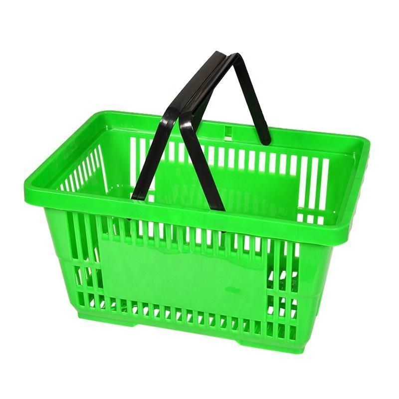 Wholesale Supermarket Portable Plastic Shopping Rolling Basket