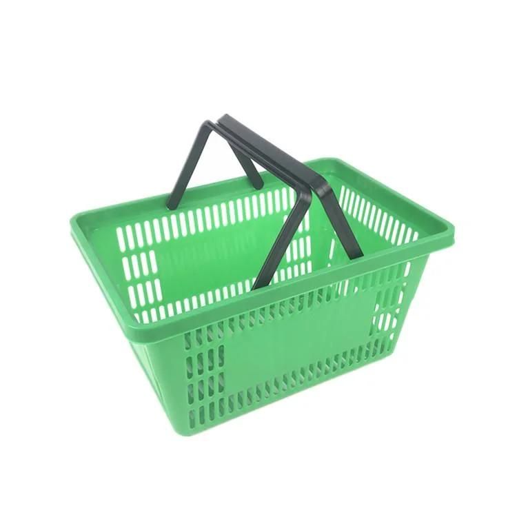 High Quality Plastic Fruit Basket Supermarket Shopping Basket with Handle