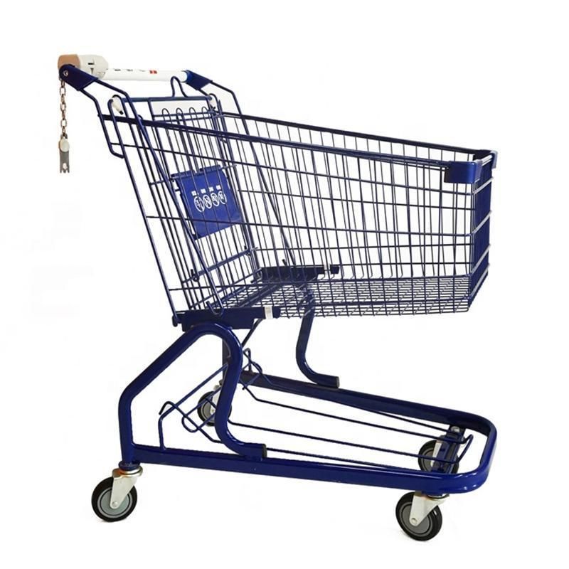 Plastic Sprayed Metal Supermarket Hand Cart Shopping Trolleys