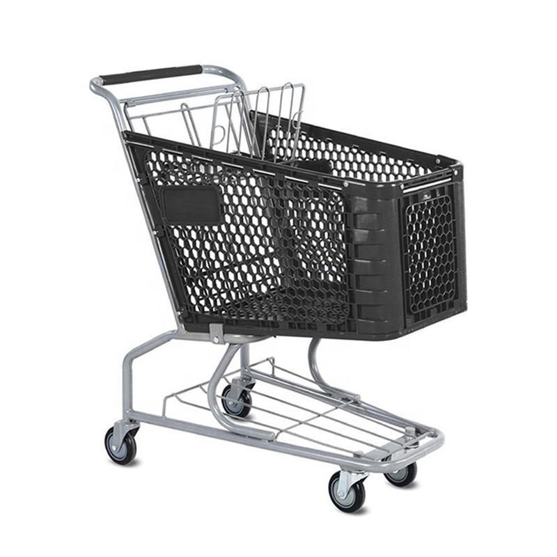 Factory Supplier Plastic Shopping Cart Supermarket Cart Trolley