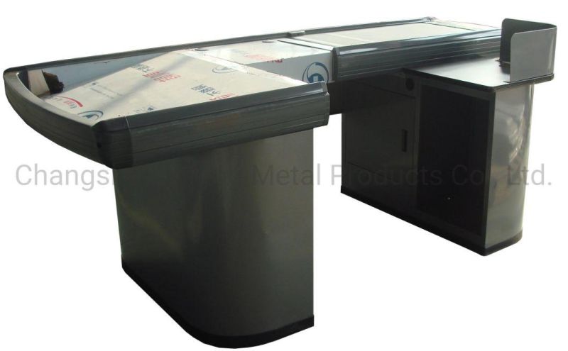 Cashier Counter Supermarket Checkout Store Checkout Counter with Conveyor Belt Jf-Cc-065