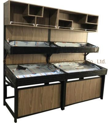 Supermarket Equipment Modern Wooden Fruit Display Shelve