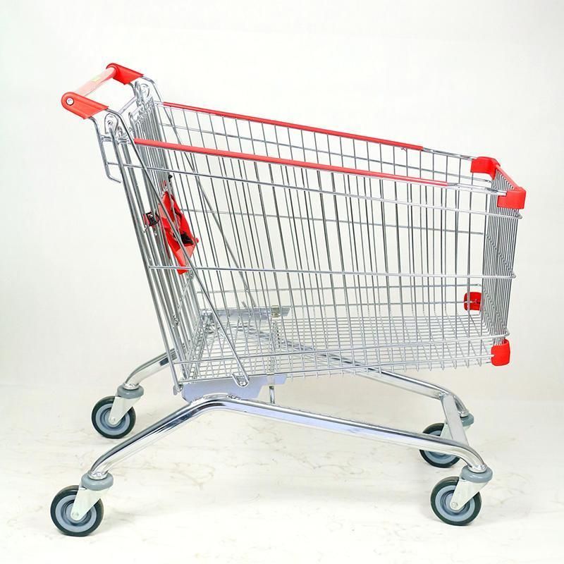 High Capacity Manufacturer Hot Sale Rolling Metal Shopping Trolley Cart