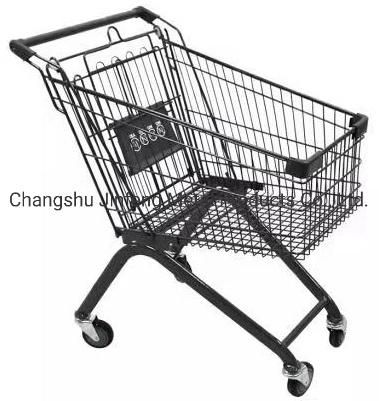 Supermarket Shelf Trolley Shopping Carts with Four Wheels