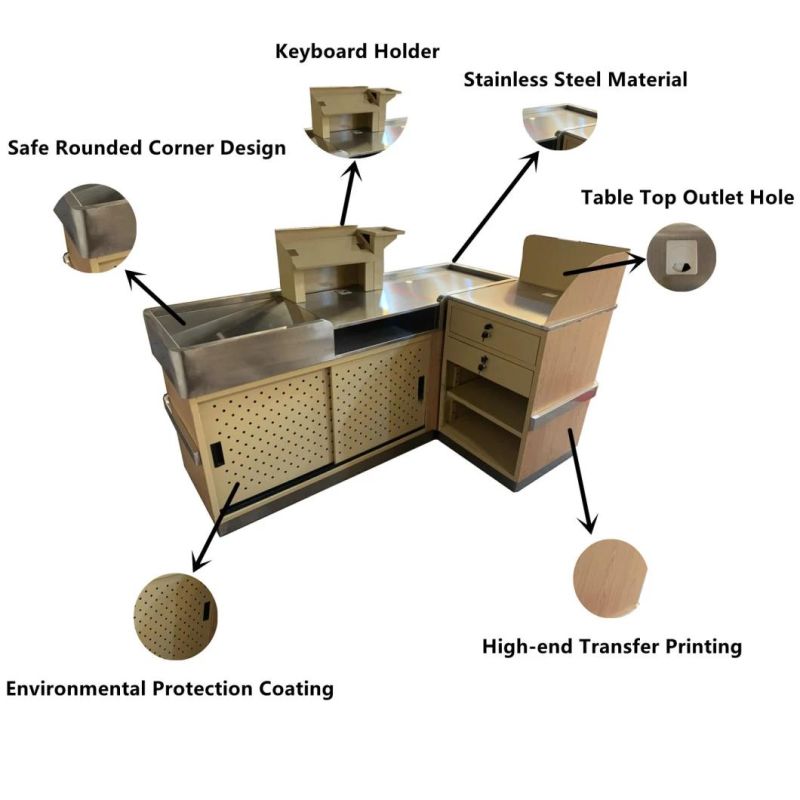 High Quality Supermarket Cashier Design Checkout Counter for Store