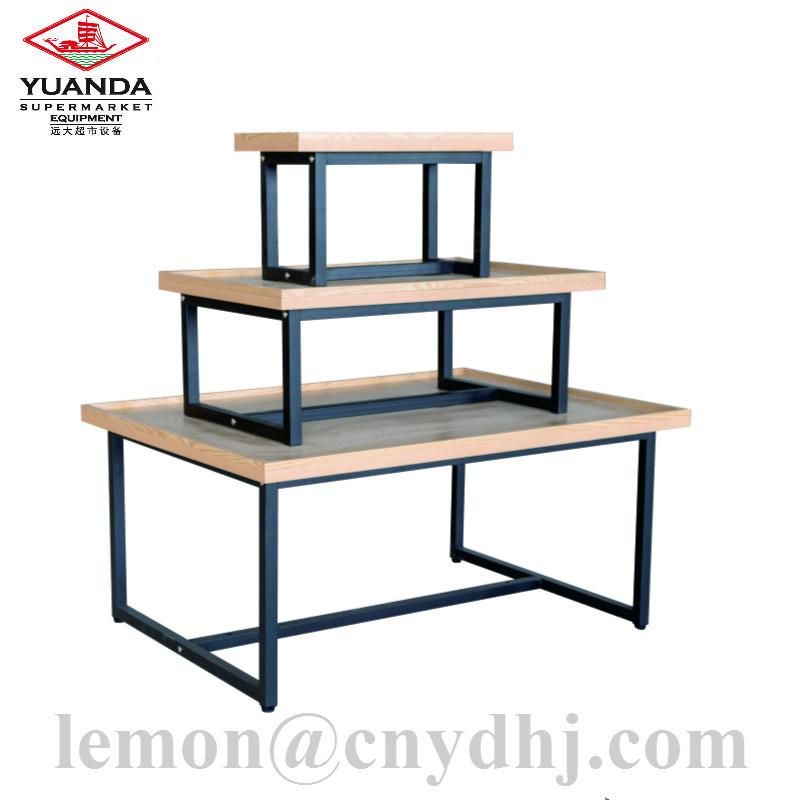 Modern Shopping Mall Bakery Furniture Wood Bread Display Stand for Store