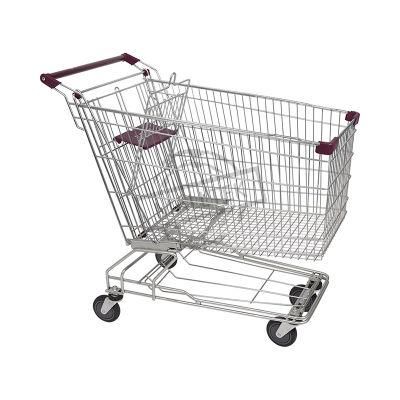 New Design Wire Mesh Supermarket 210L Grocery Trolley for Sale