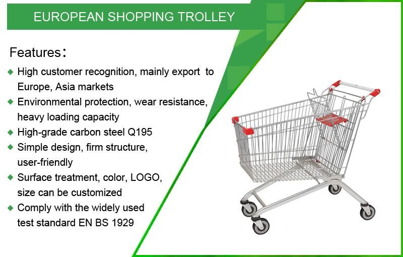 80L European Style Grocery Shopping Trolley Supermarket Carts (JS-TEU02)