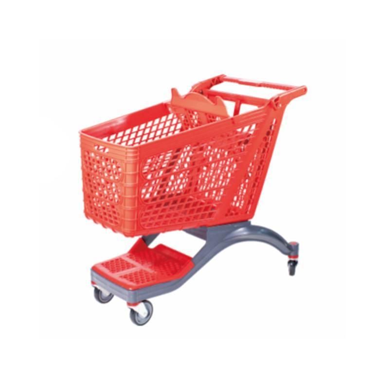 Shopping Mall Folding Cart Supermarket Plastic Shopping Trolley