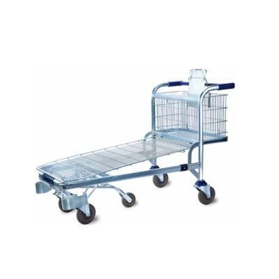 Low Price Promotion Galvanized Shopping Flat 5 Wheel Trolley