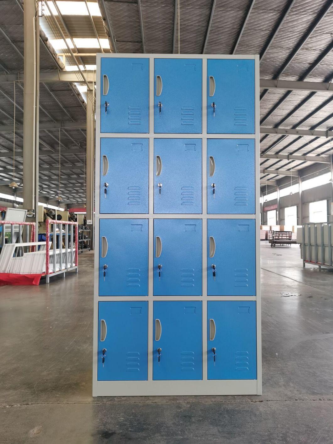 OEM Gym Office 12 Door Staff Clothing Shoe Steel Cabinet Locker