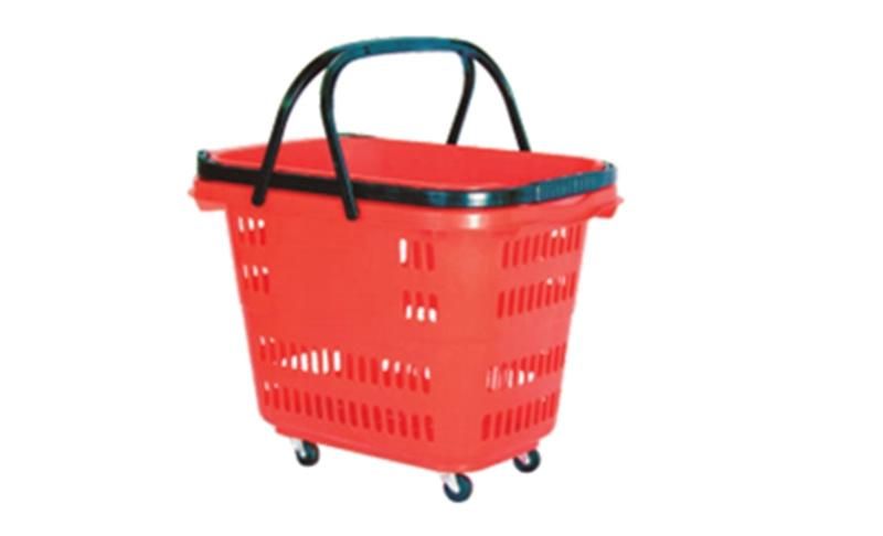 Good Quality Plastic Supermarket Trolley Wheels Large Hand Shopping Basket