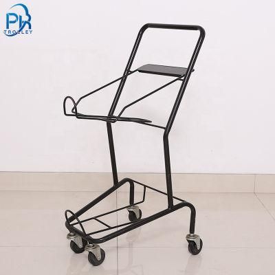 Japanese Style Double Baskets Supermarket Shopping Cart Trolley