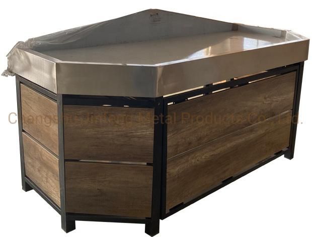 Supermarket Furniture Vegetable and Fruit Display Stand with Wood