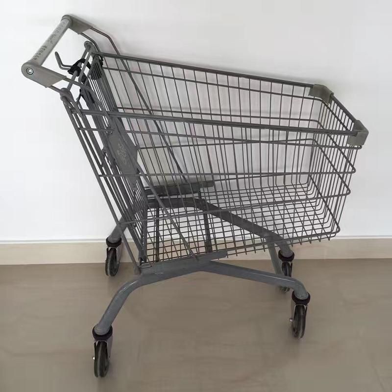 Custom Supermarket Metal Grocery Cart with Child Seats