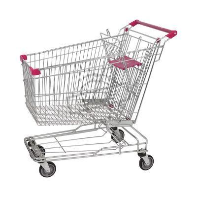 High Quality Metal 125L Asian Supermarket Cart with 5inch Wheels