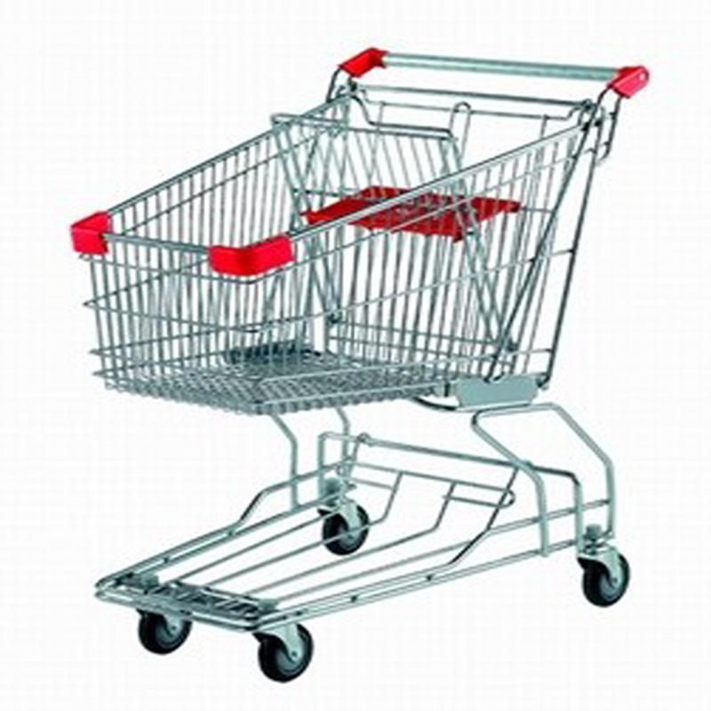 Serviceable Supermarket Shopping Cart Trolley Metal Shopping Trolley