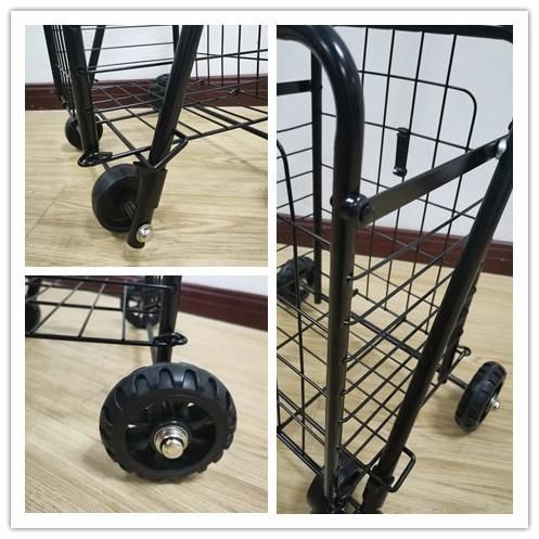 Factory Telescopic Handle Iron Folding Shopping Trolley Cart for Seniors