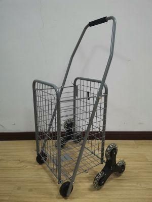 China High Quality Metal Folding Shopping Trolley Portable Cart with Stair Climbing Wheels