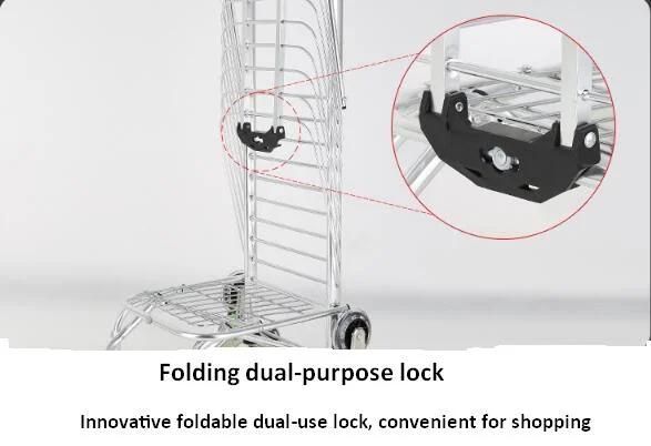 China Factory Cheap Aluminum Folding Shopping Cart Trolley Bag with Stair Climbing Wheels