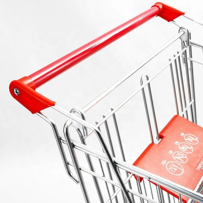 High Quality Metal Material Asian Style Shopping Trolley for Supermarket