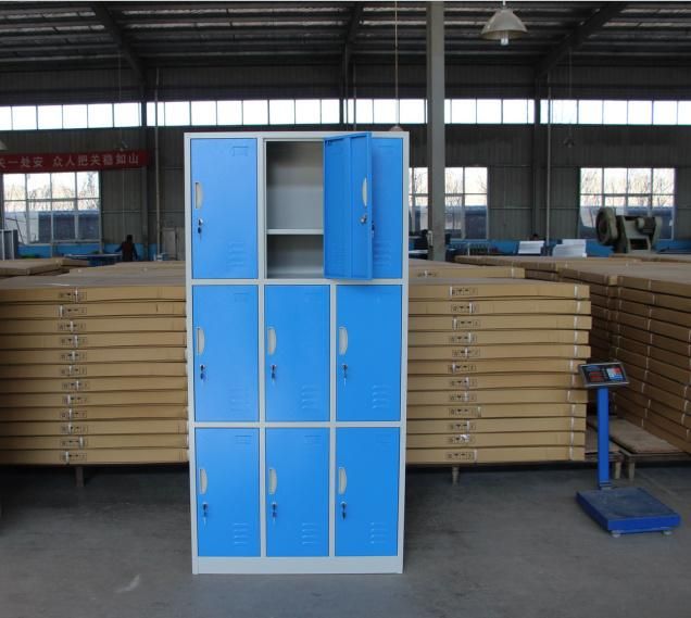 9 Door Compartments Iron Metal Storage Locker