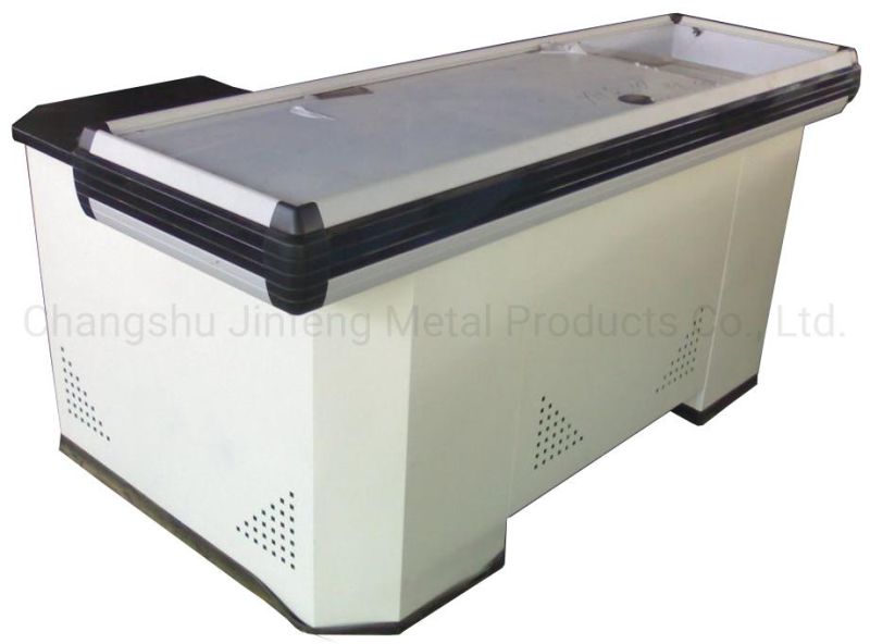 Supermarket Metal Furniture Cash Counter Customized Cashier Desk