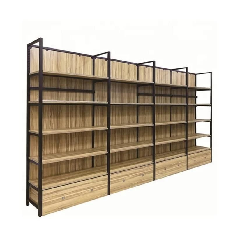 New Solid Wood Acrylic Retail Store Display Rack Supermarket Shelf Adjustable Storage Display Rack