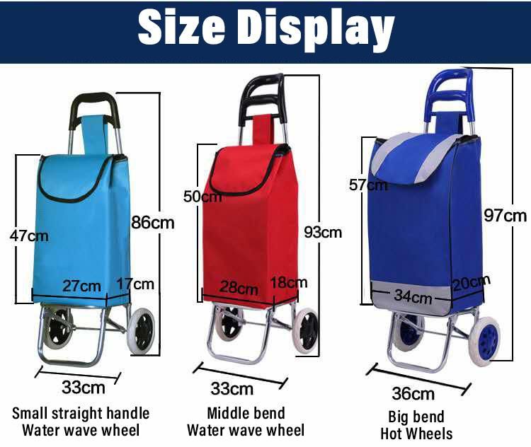 Wheels Grocery Folding Cart Shopping Trolley Bag