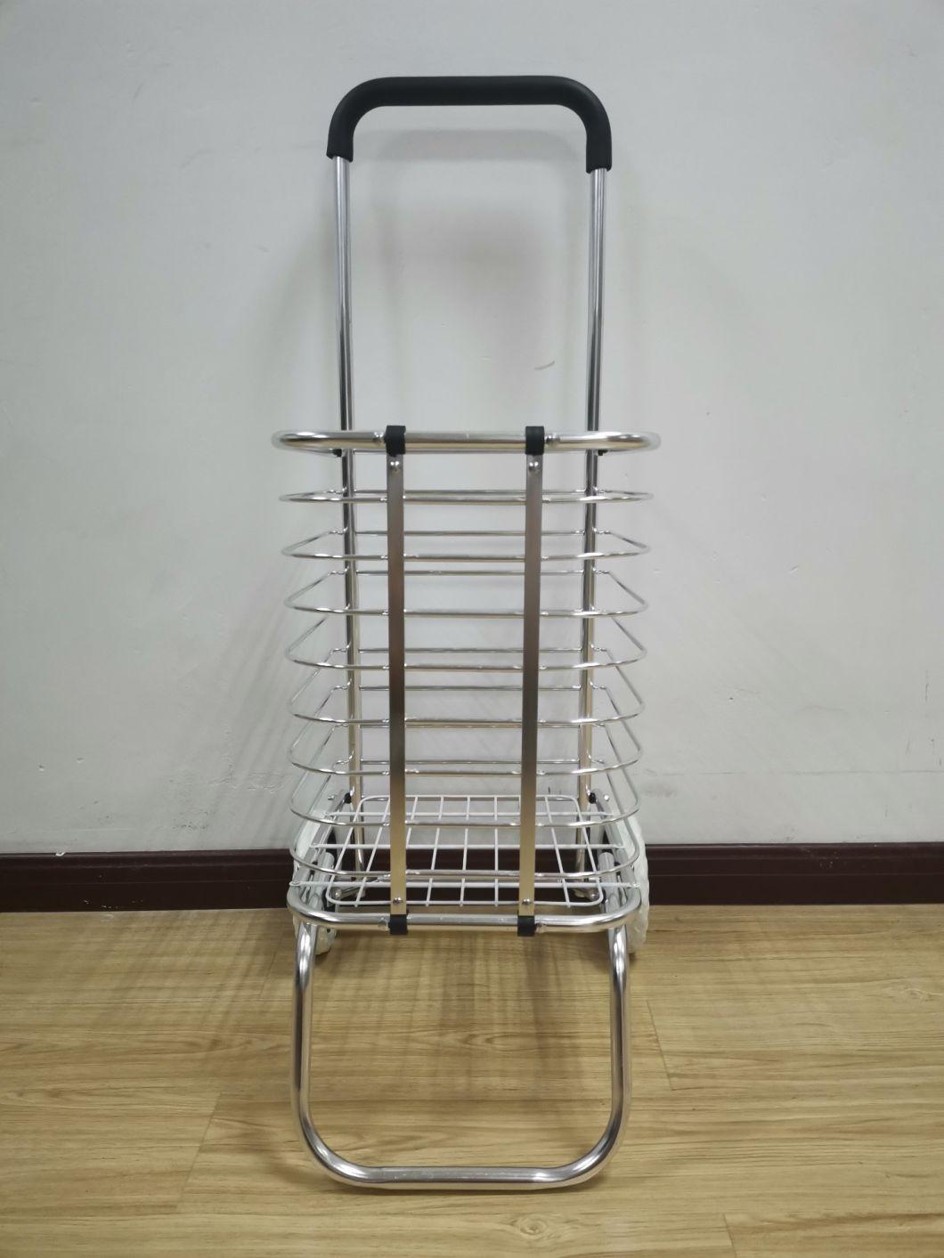 Factory Metal Portable Rolling Shopping Cart Supermarket Trolleys