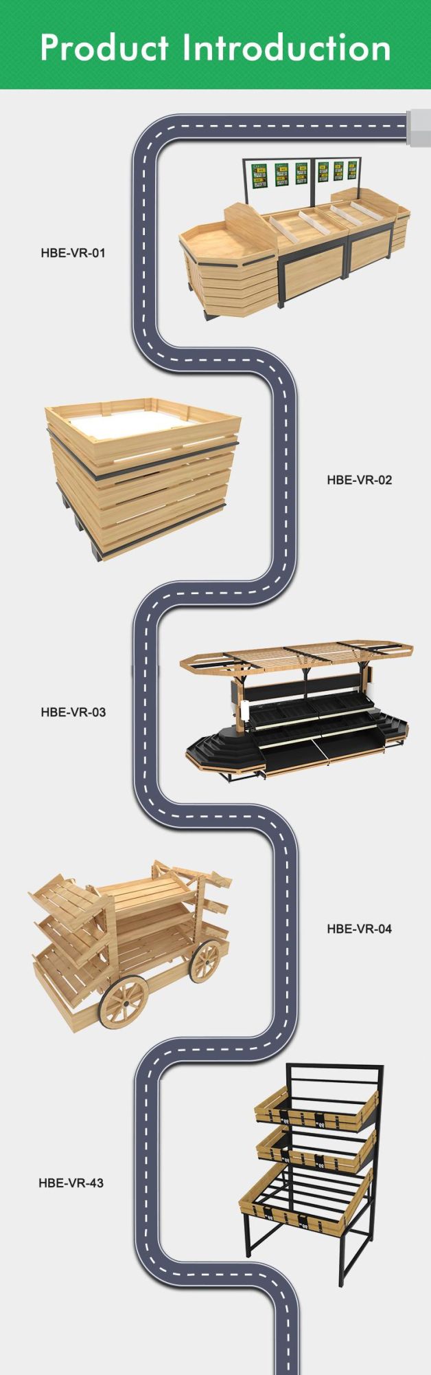 3 Layers Promotion Supermarket Stands Wood Storage Shelves Display Cart