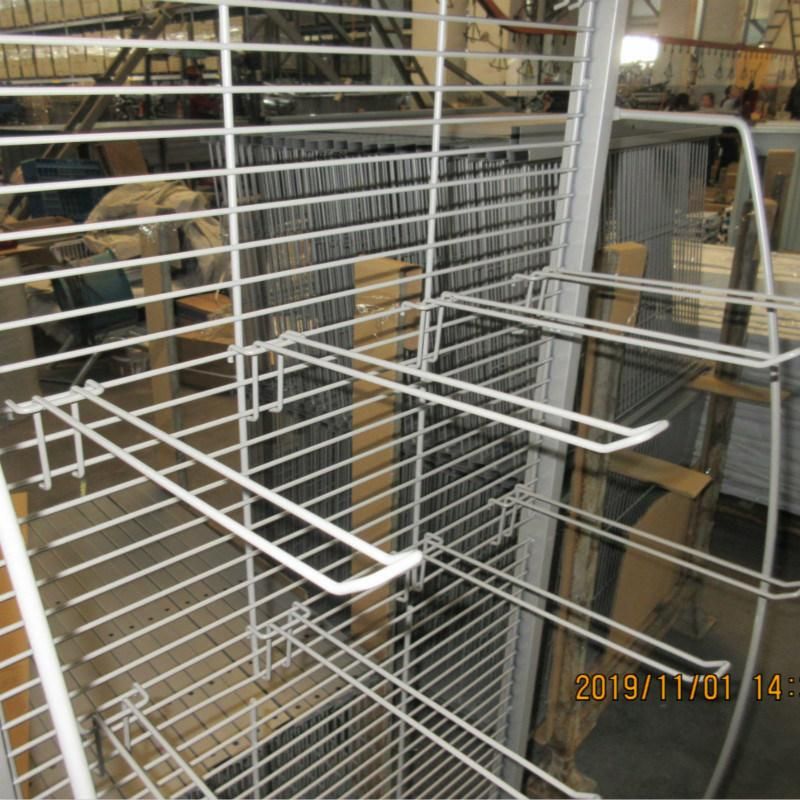 Single Side Store and Exhibition Iron Grid Wire Mesh Satnd Shelf