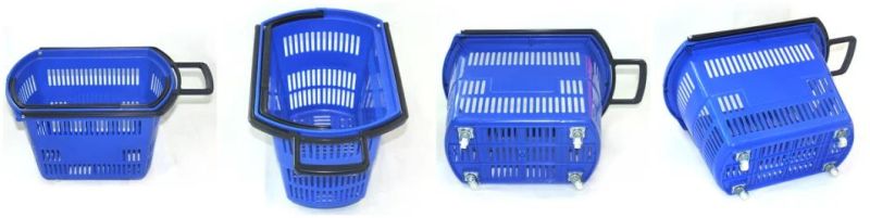 Affordable Price Small Four Wheels Supermarket Shopping Trolley Basket