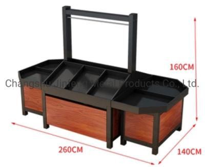 Supermarket Shelf Steel Wood Fruits and Vegetables Supermarket Shelf Supermarket Wood Shelf