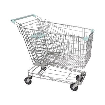 High Quality Chrome Grocery Retail Store Asian Supermarket Shopping Trolley