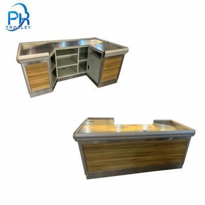 Steel Cashier Checkout Counter Commercial Checkout Desk Dimensions