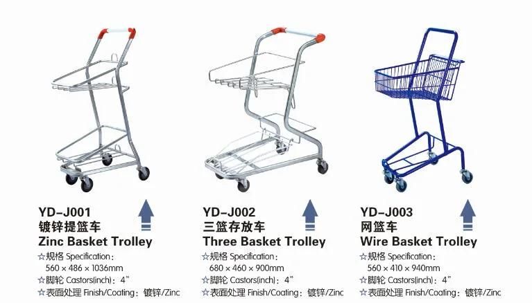 2 Layers Shopping Trolley Hand Trolley Cart for Basket