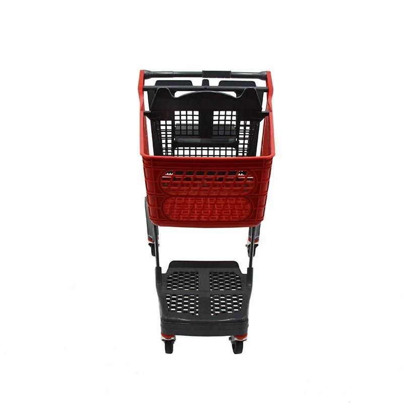 Customized Color Wholesale Supermarket Plastic Shopping Trolley Cart