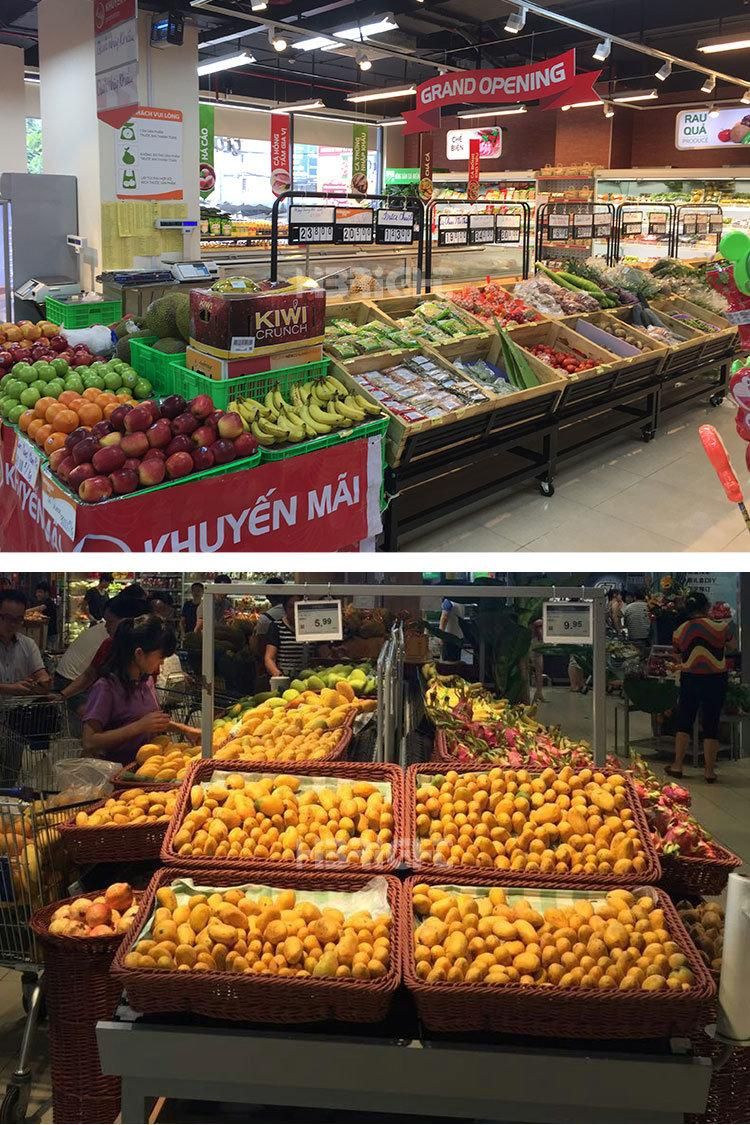 Folding Metal Vegetable Fruit Display Rack for Retail Shop