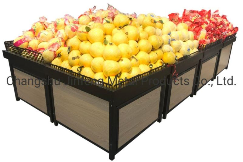 Customized Supermarket Wooden Display Shelf for Vegetable and Fruit